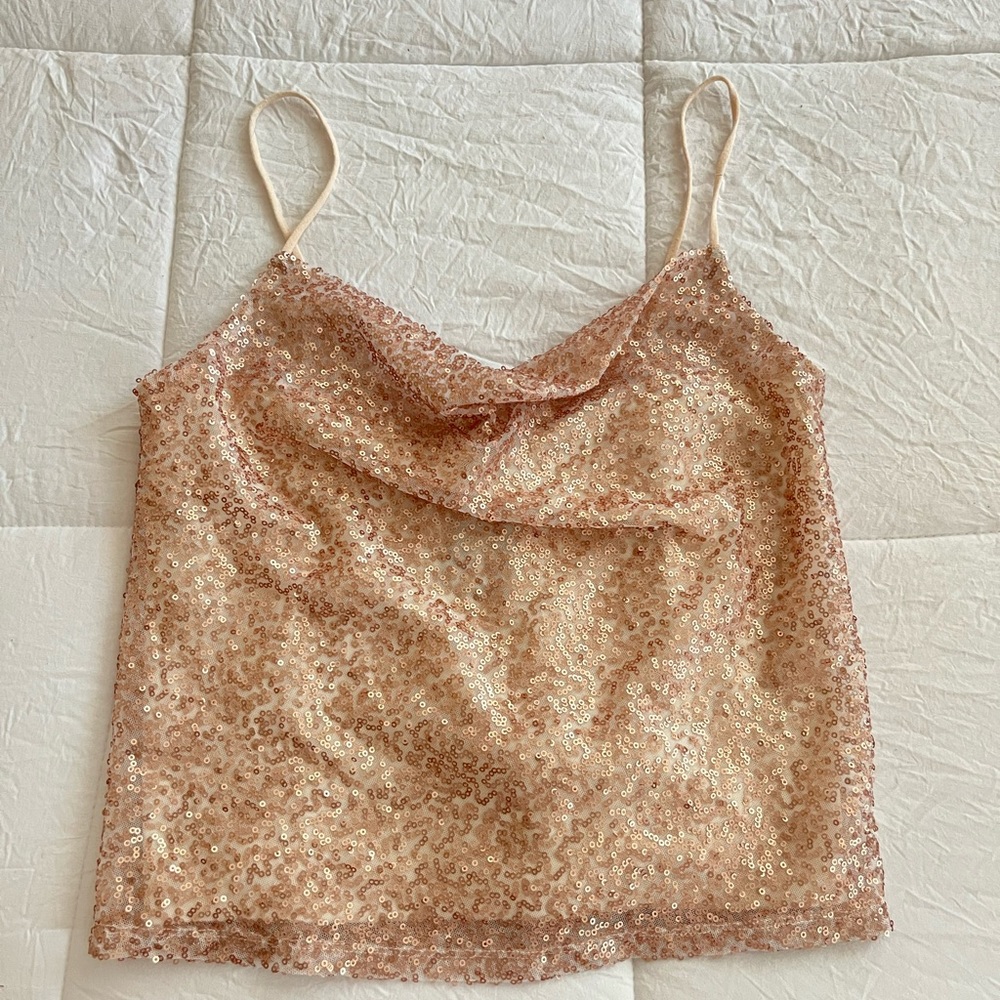 Champagne gold sparkley top
